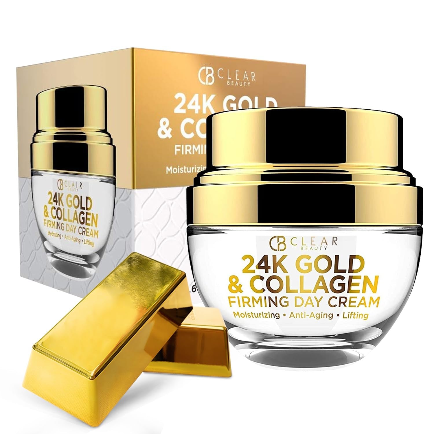 24K Gold & Collagen Daily Face Moisturizer - Dermatologist Tested, Reduces Fine Lines, Anti-Aging, Clean Beauty, Cruelty-Free Korean Skincare, All Skin Types - 1.69 Oz by Korean Skin Care