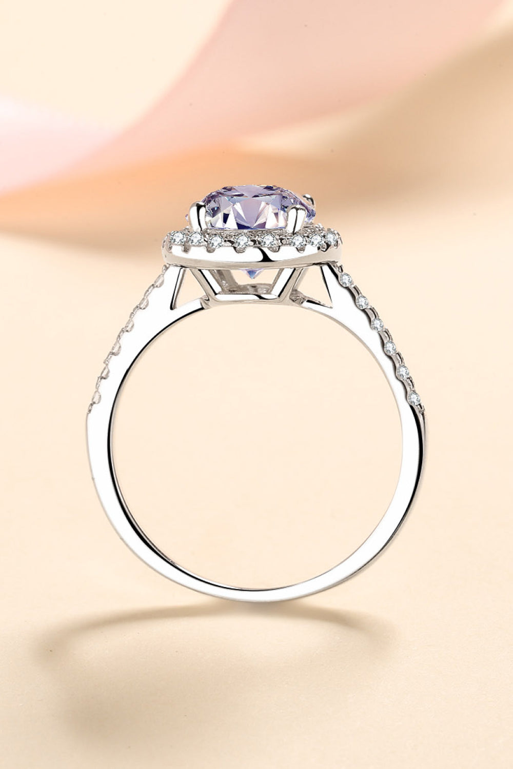 2 Carat Oval-Cut Sparkala™ 925 Sterling Silver Halo Ring by Sparkala
