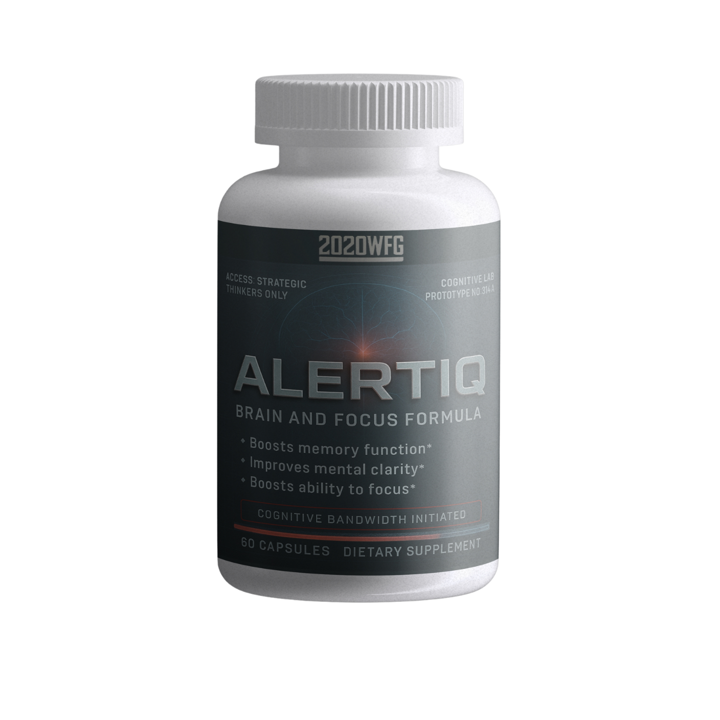 ALERTIQ: Cognitive Support | 60 Capsules – Focus Complex with L-Theanine, Bacopa & Natural Energy by 2020WFG