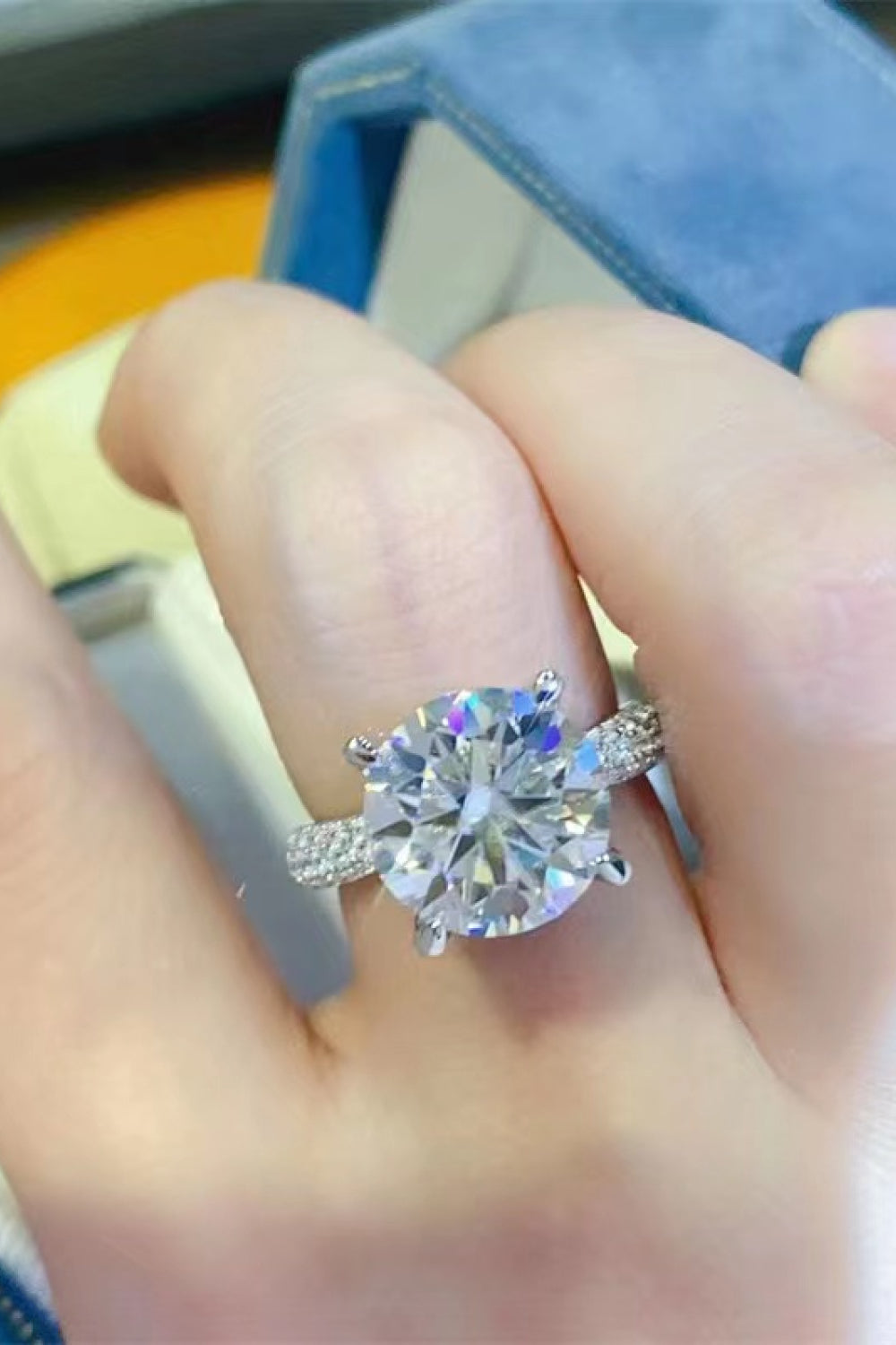 5 Carat Brilliant Round Cut Sparkala™ Platinum Over Pure Sterling Silver Ring by Sparkala