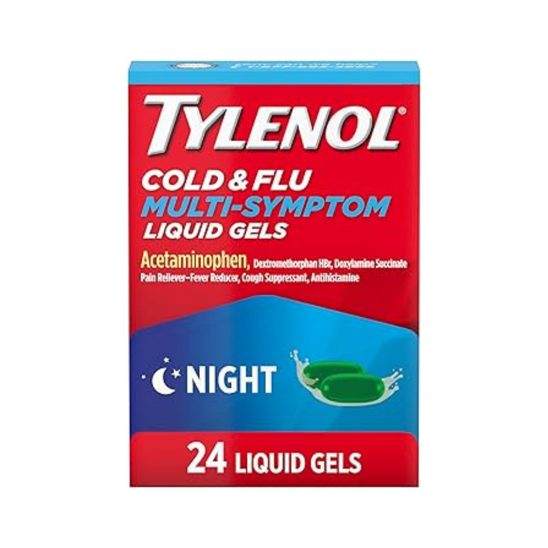 Tylenol Cold & Flu Multi-Symptom Night Liquid Gels (24 ct) by Farmacias Savia