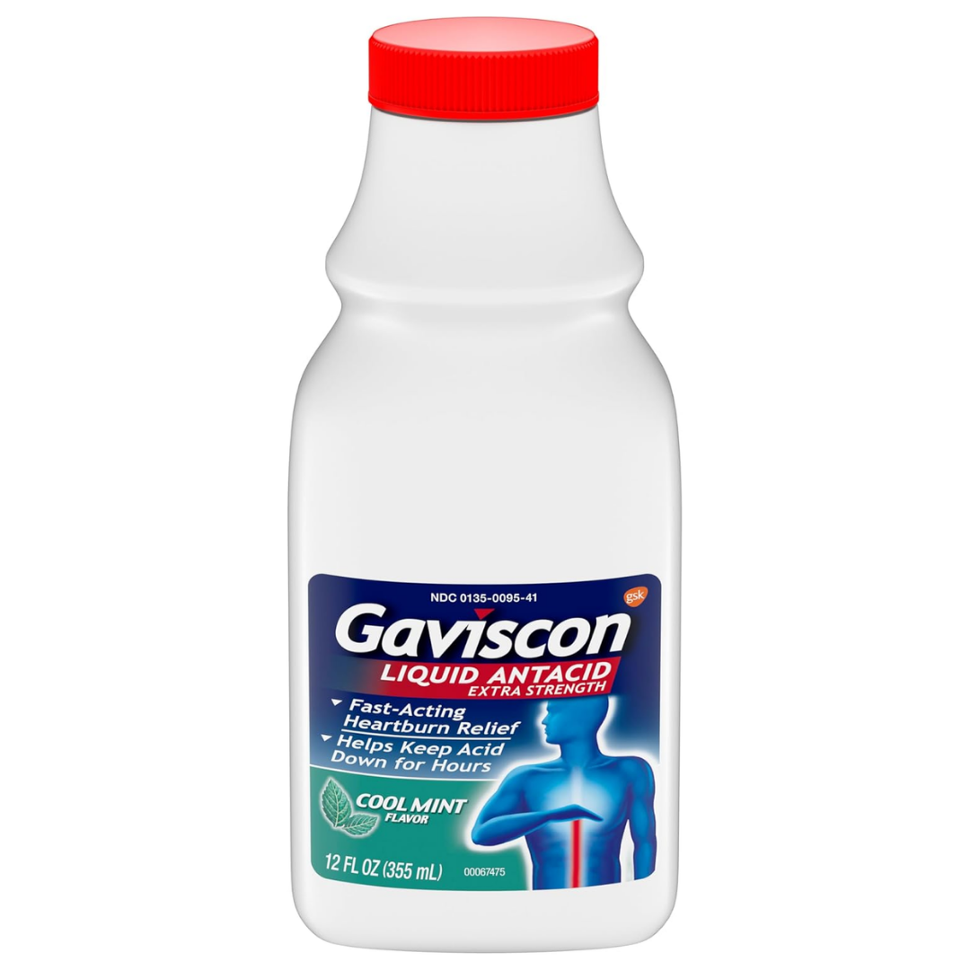 Gaviscon Extra Strength Antacid Mint Liquid (12oz) by Farmacias Savia
