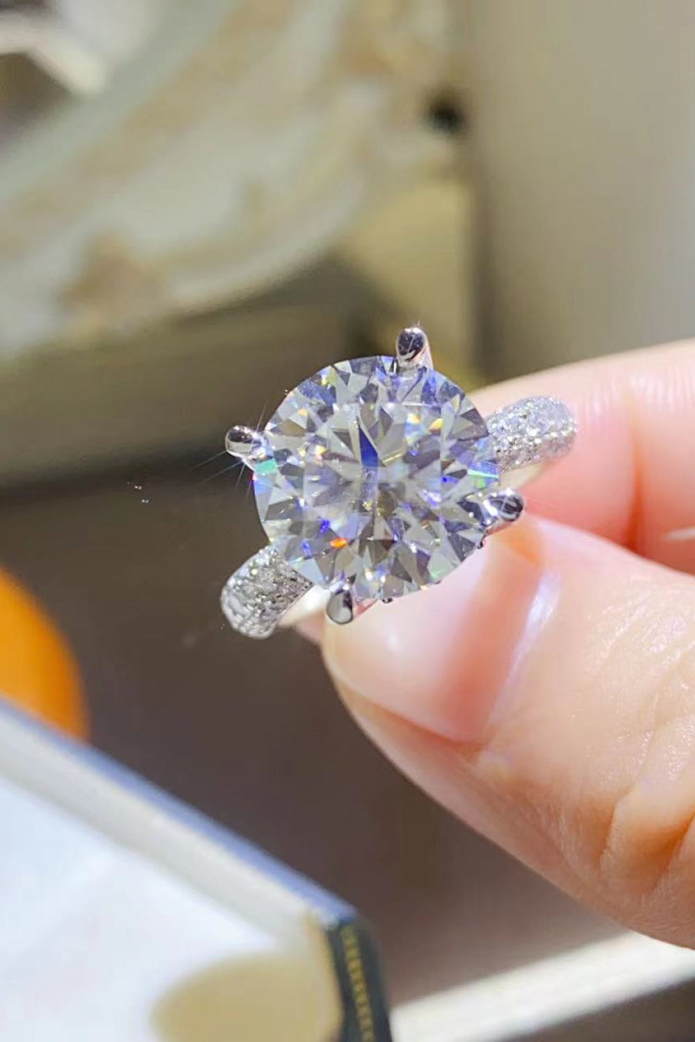 5 Carat Brilliant Round Cut Sparkala™ Platinum Over Pure Sterling Silver Ring by Sparkala