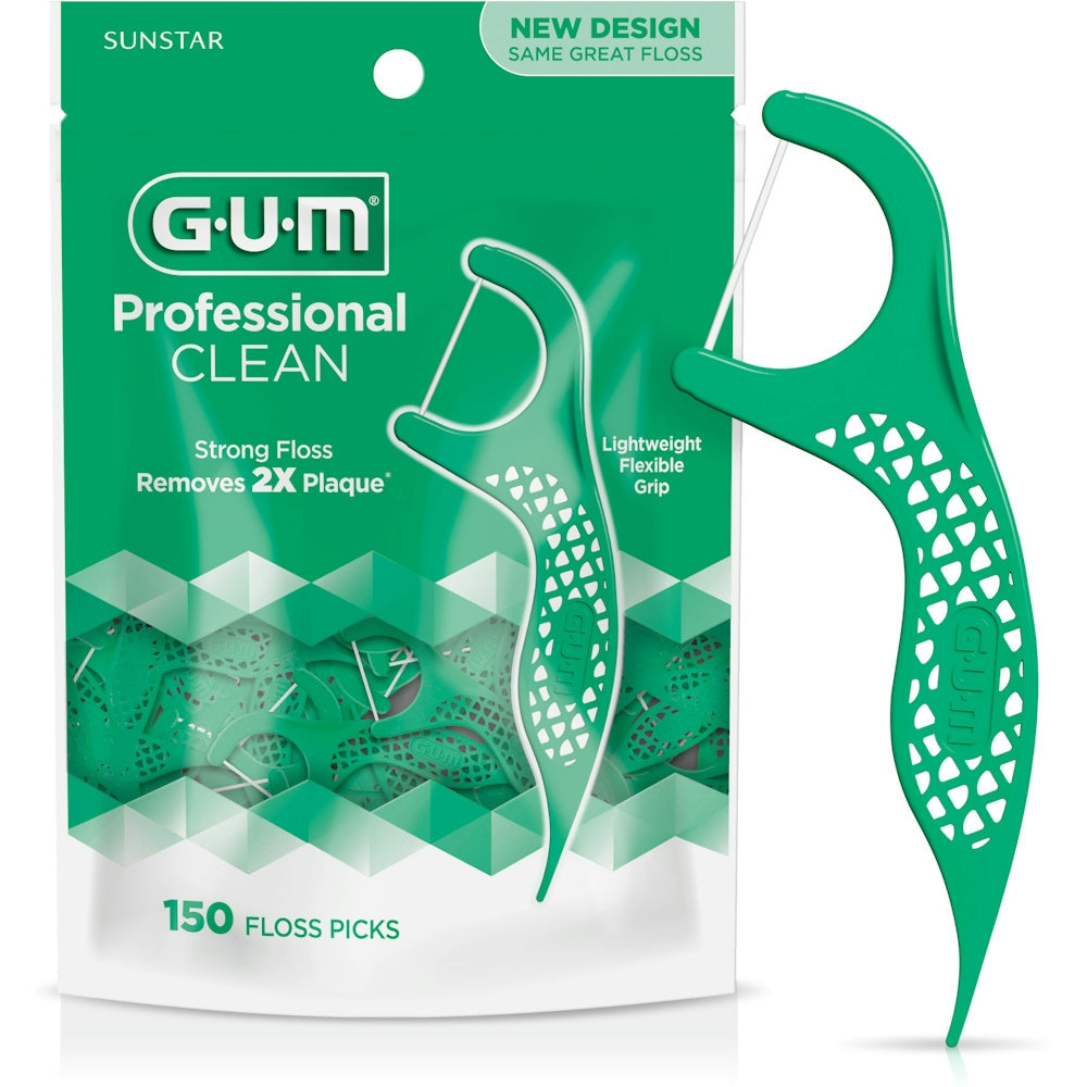 GUM Professional Clean Floss Picks, Shred-Resistant Mint by Pasteur Pharmacy