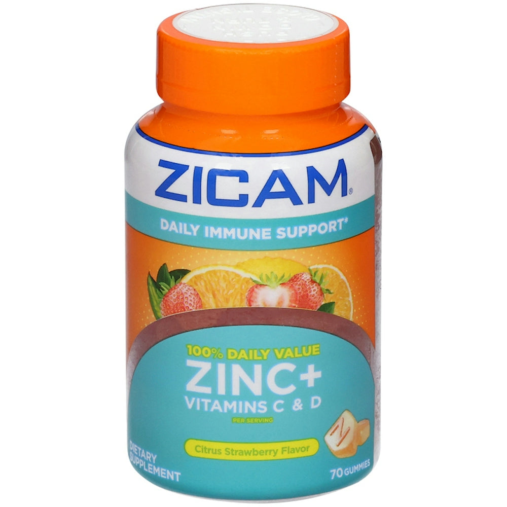 Zicam Zinc + Vitamin C & D, Gummies, Citrus Strawberry Flavor by Pasteur Pharmacy