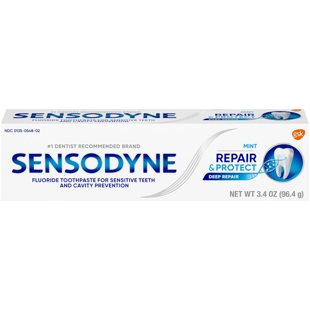 Sensodyne Mint Repair & Protect Fluoride Toothpaste For Sensitive Teeth And Cavity Prevention - 3.4 Ounce by Pasteur Pharmacy
