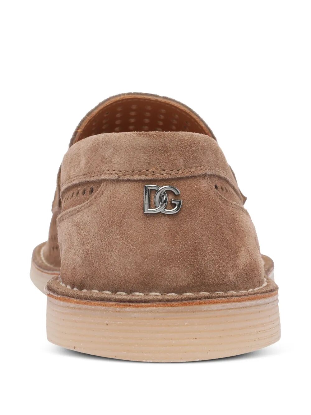 Dolce & Gabbana Men New Florio Perforated Suede Loafers by Luosophy