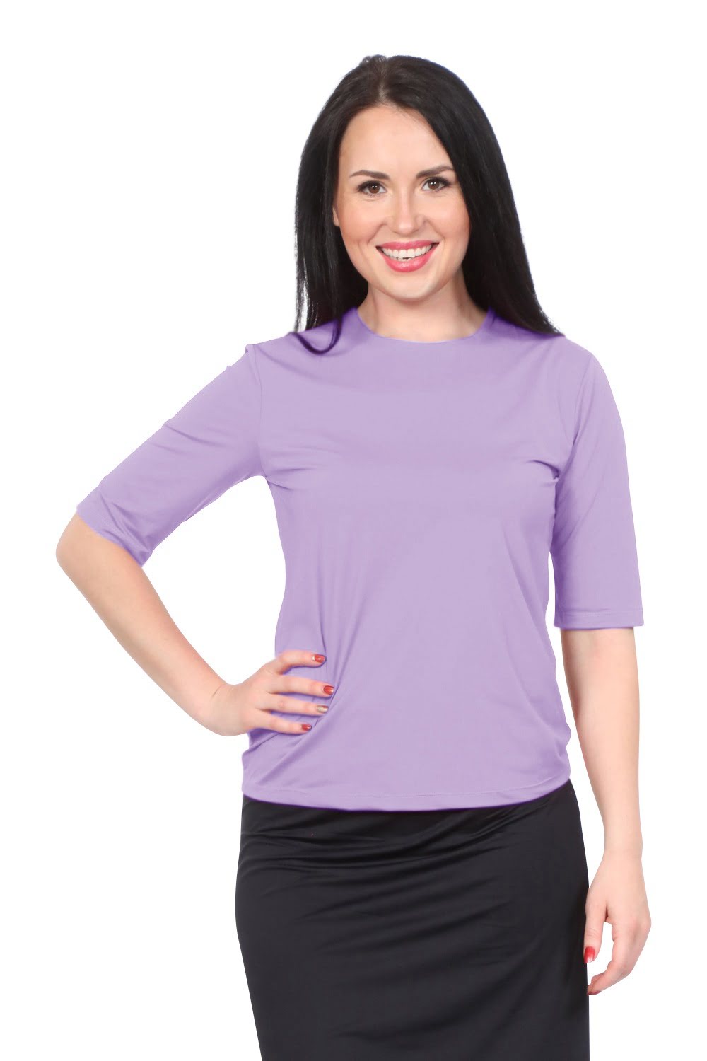 Modest Elbow Sleeve Swim & Running/Exercise Shirt - UV 50 Protection by Kosher Casual USA
