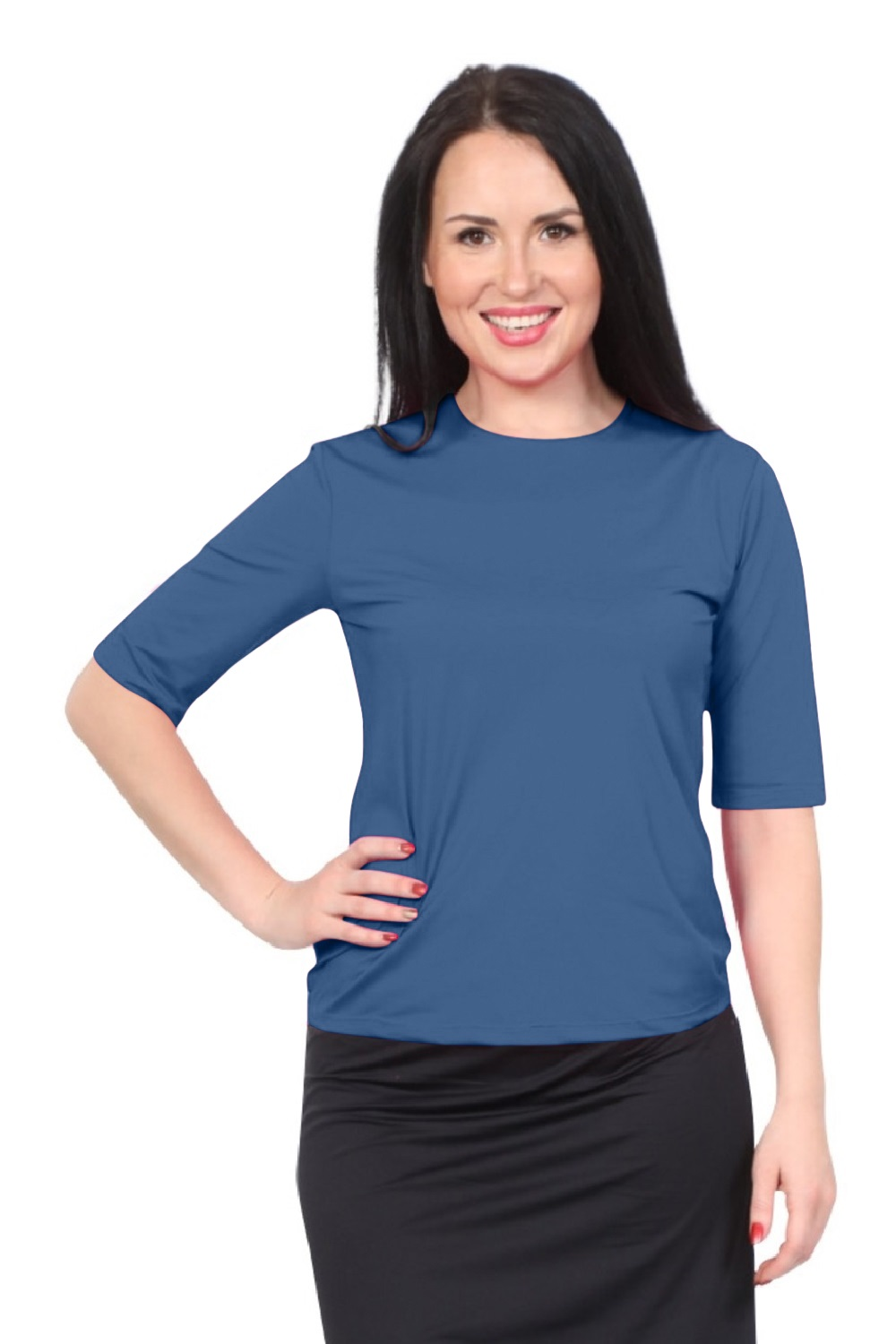 Modest Elbow Sleeve Swim & Running/Exercise Shirt - UV 50 Protection by Kosher Casual USA