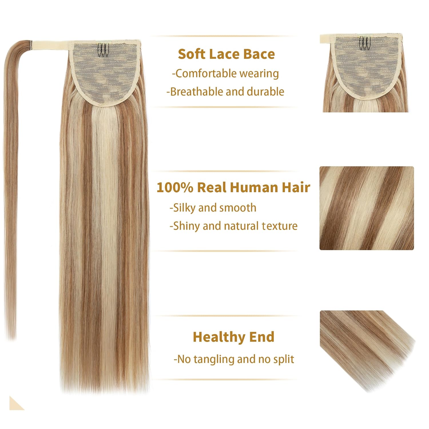 VIP Ponytail / Silky 18" 100% Human Hair