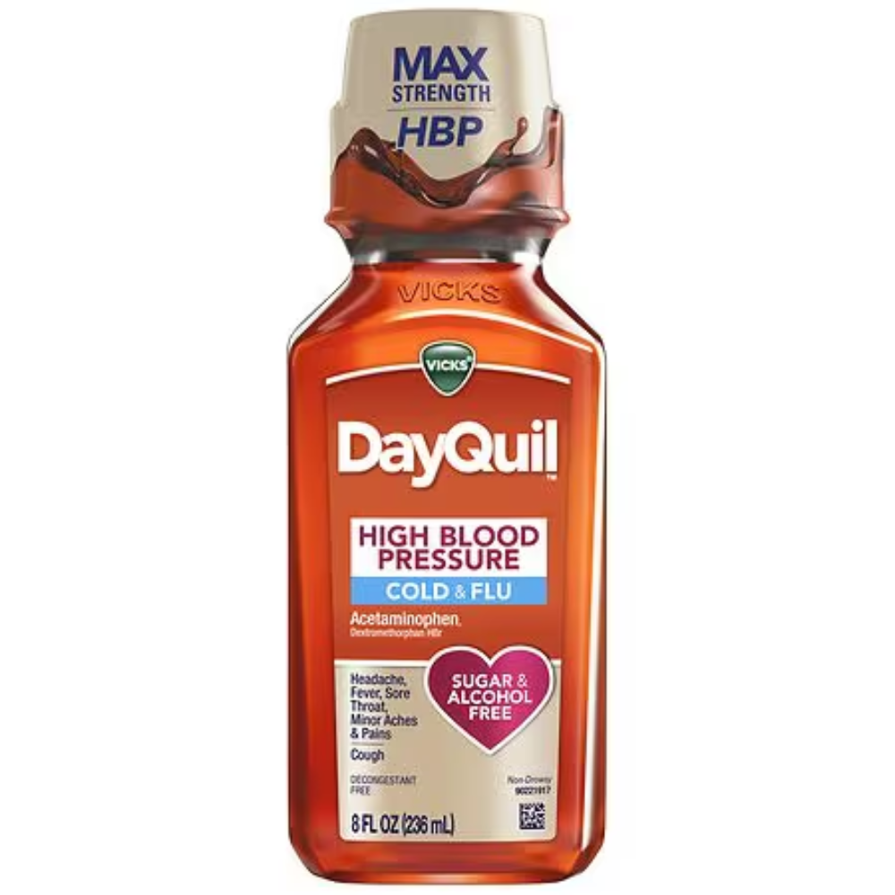 Vicks DayQuil High Blood Pressure Cold & Flu Relief (8oz) by Farmacias Savia