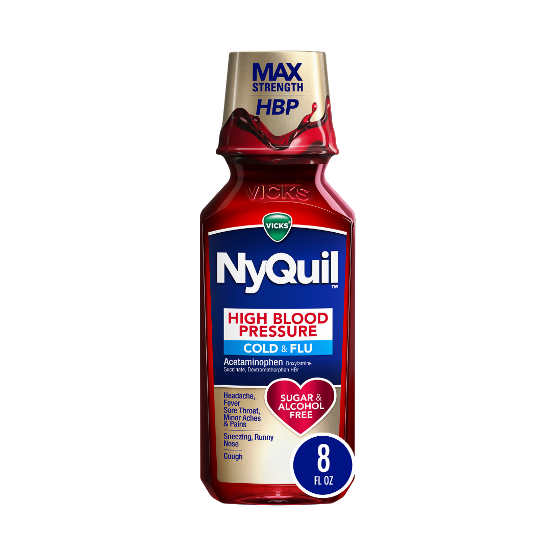 Vicks NyQuil HBP Nighttime Cold & Flu Liquid (8oz) by Farmacias Savia