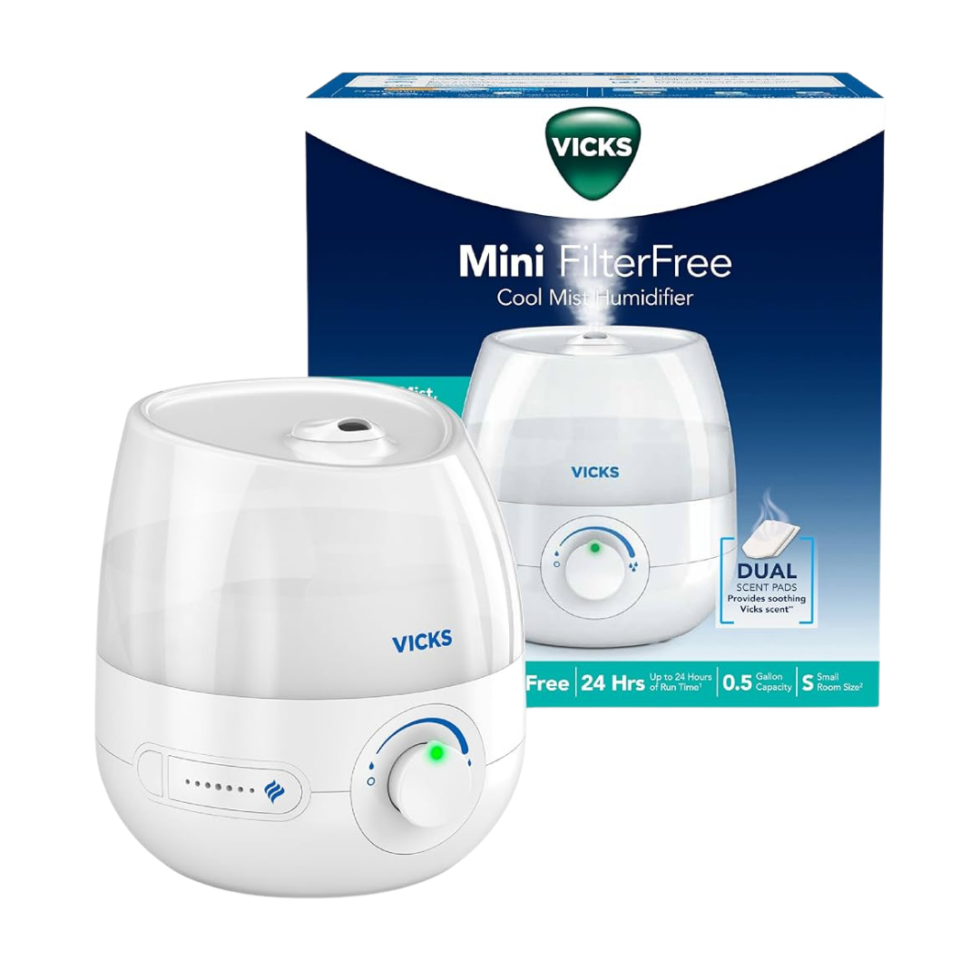Vicks Mini Filter-Free Cool Mist Humidifier (0.5 Gallon) by Farmacias Savia
