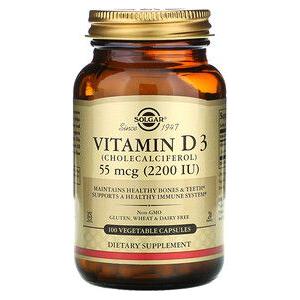 Solgar Vitamin D3 (Cholecalciferol) 2200 IU 100 Vegetable Capsules by Pasteur Pharmacy