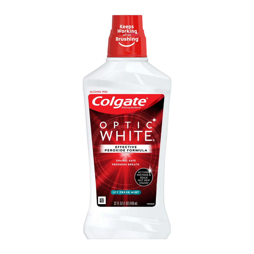 Colgate Optic White Whitening Mouthwash Icy Fresh Mint (32oz) by Farmacias Savia