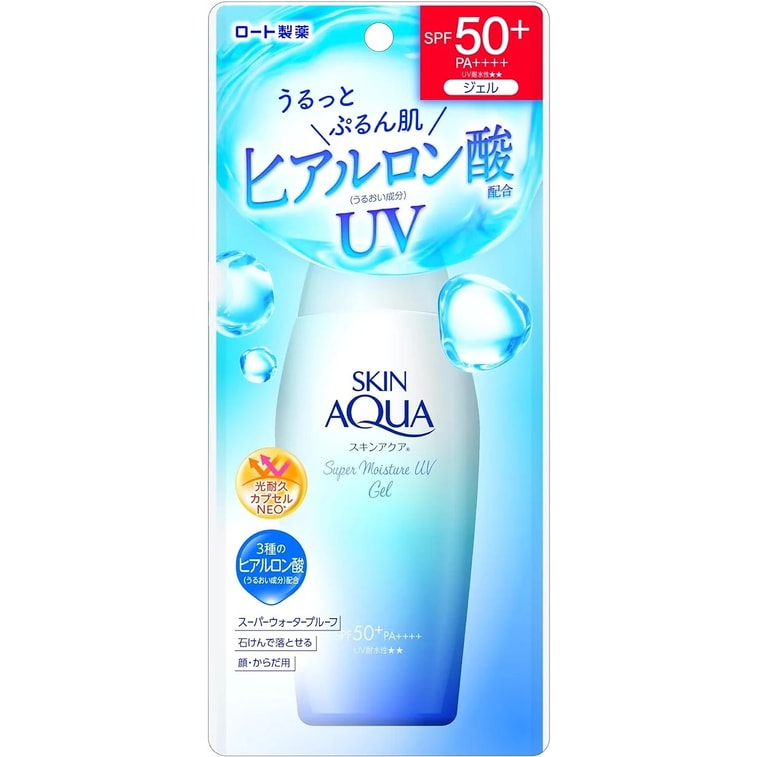 Rohto Skin Aqua UV Super Moisture Gel SPF 50+ PA++++ 110g New Version by AsiaBeautyMall