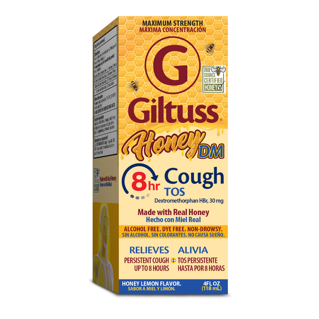 Giltuss Honey DM 8HR Cough & Chest Congestion Relief Syrup (4oz) by Farmacias Savia