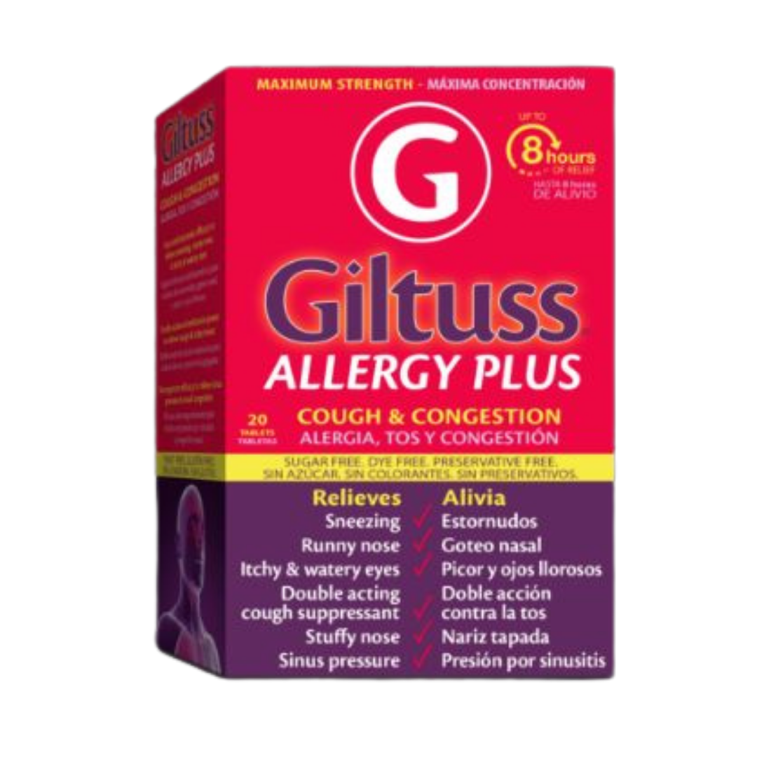 Giltuss Allergy Plus Cough & Congestion Maximum Strength (20 Tablets) by Farmacias Savia