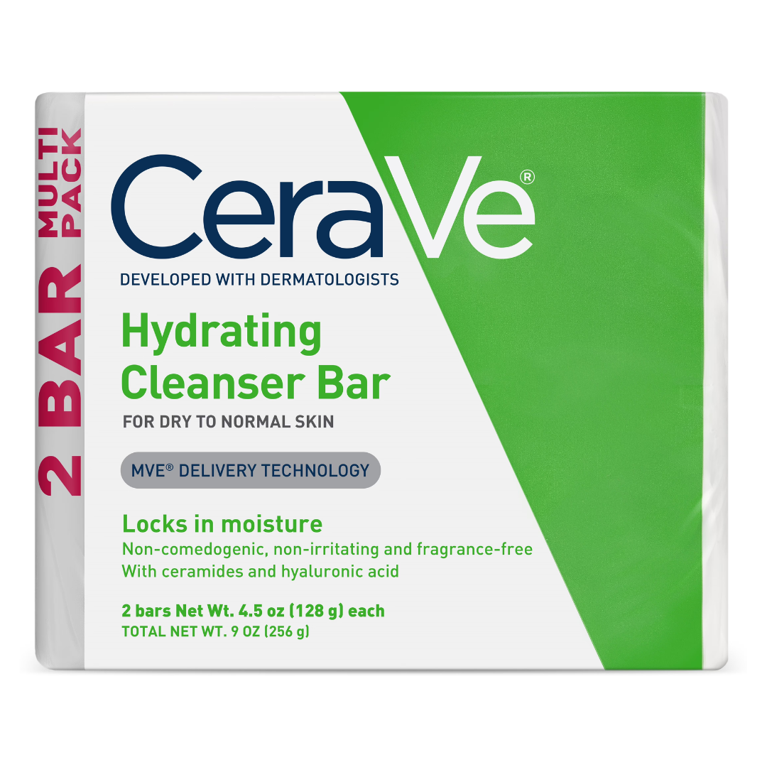 CeraVe Hydrating Cleanser Bar for Normal to Dry Skin (2 x 4.5 oz) by Farmacias Savia