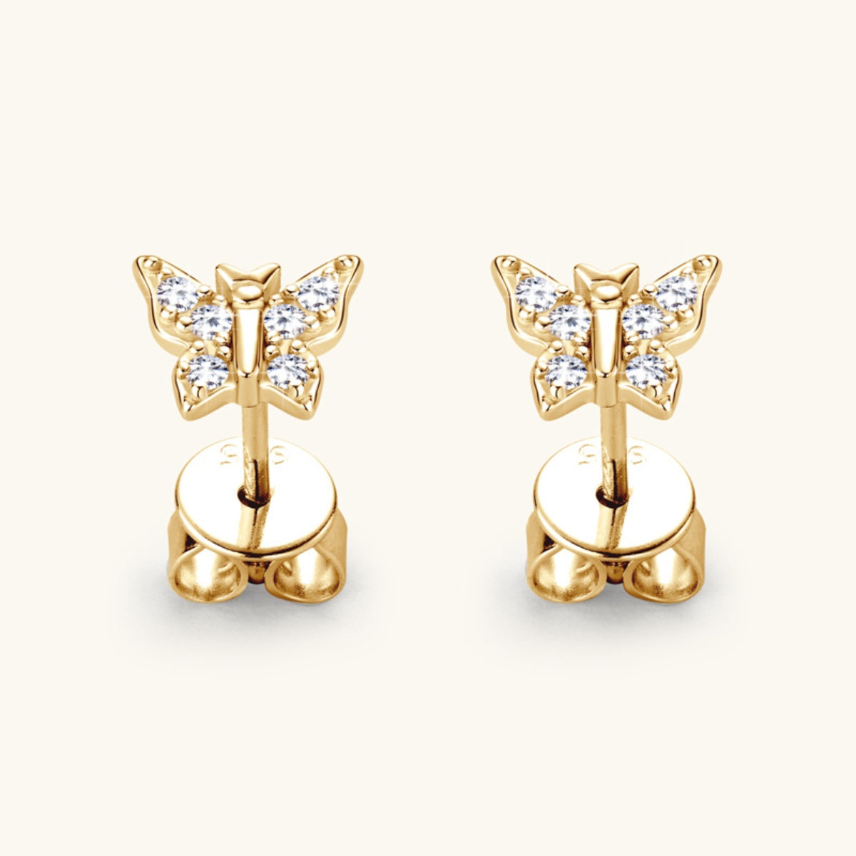 Sparkala™ Pure Sterling Silver Butterfly Stud Earrings by Sparkala