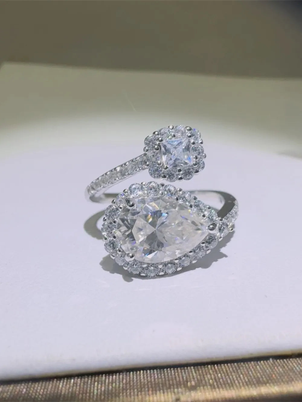 2 Carat Sparkala™ 925 Sterling Silver Bypass Ring by Sparkala
