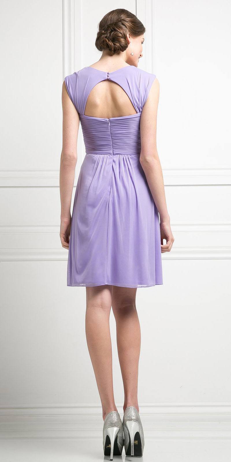 CLEARANCE - Cinderella Divine 3832 Chiffon Sweetheart Neckline Short Dress (Size S) by DiscountDressShop