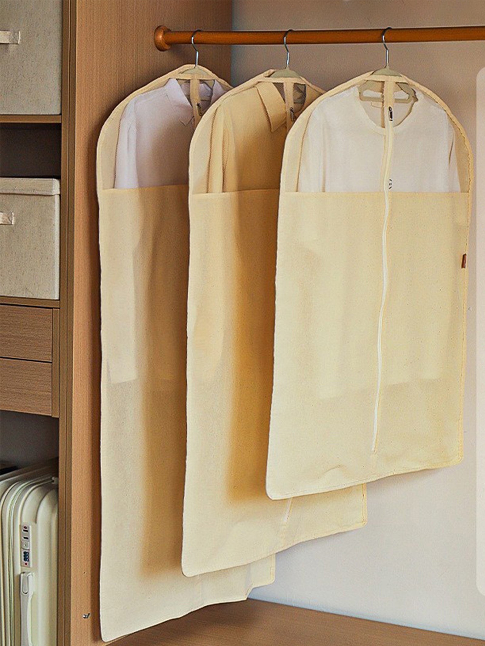 Linen Cotton Clear Window Dust-Proof Storage Bags by LINTICO