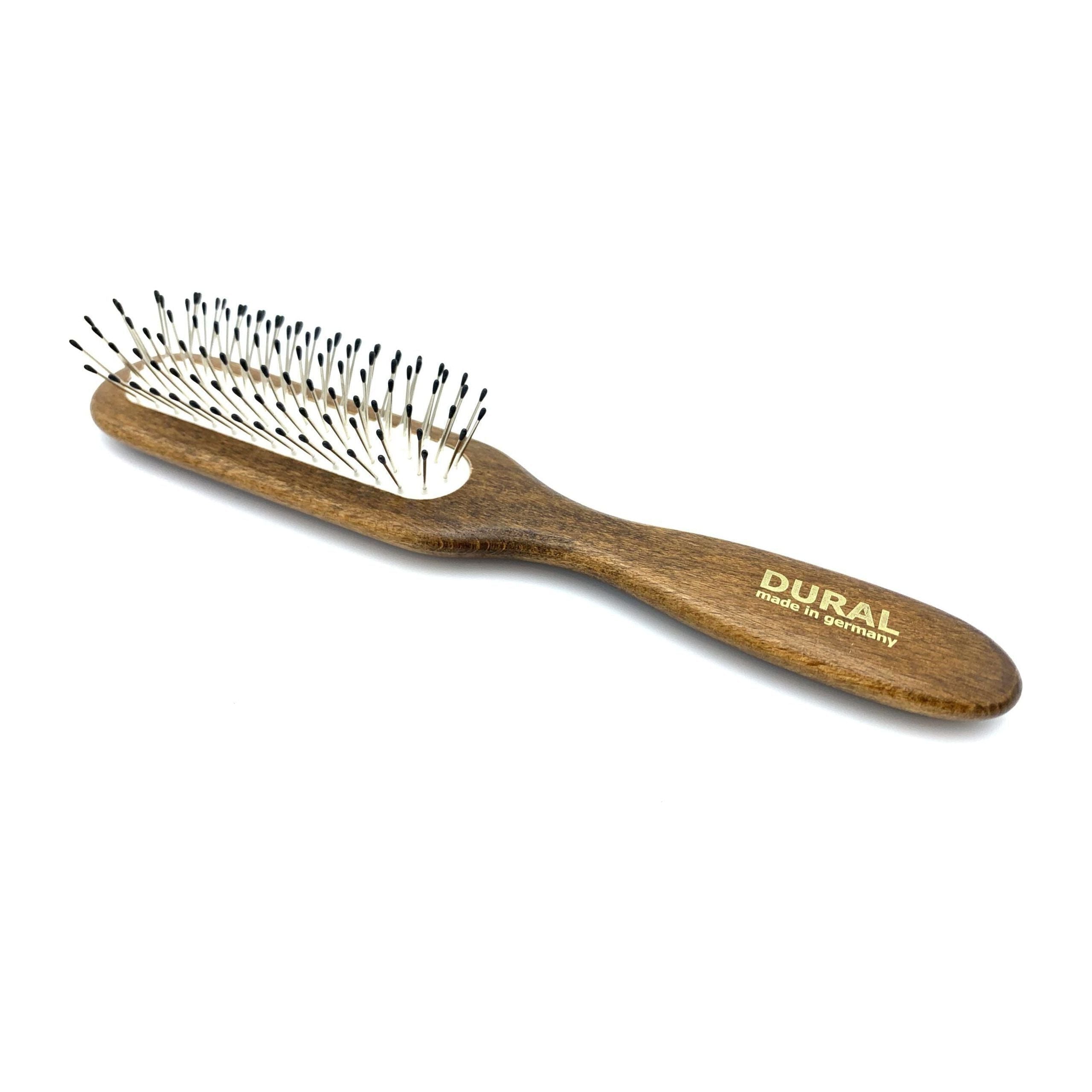 Dural Hair Brush For Styling & Care Rubber Cushion Steel Pins with Plastic Ball Tips Beech Wood by Pasteur Pharmacy