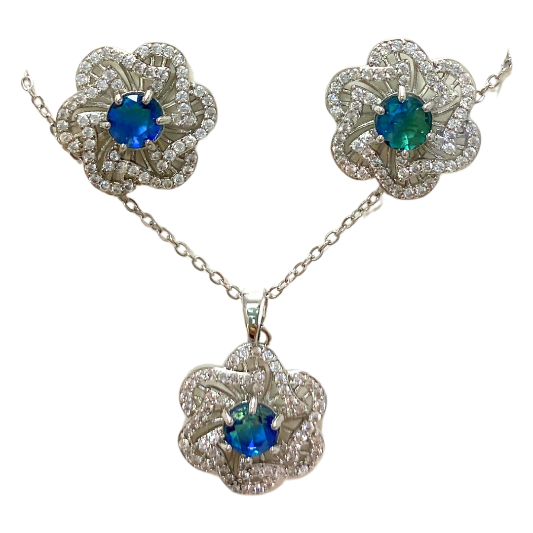 Floral & Gemstone Necklace and Earrings Set – Multiple Styles by Farmacias Savia