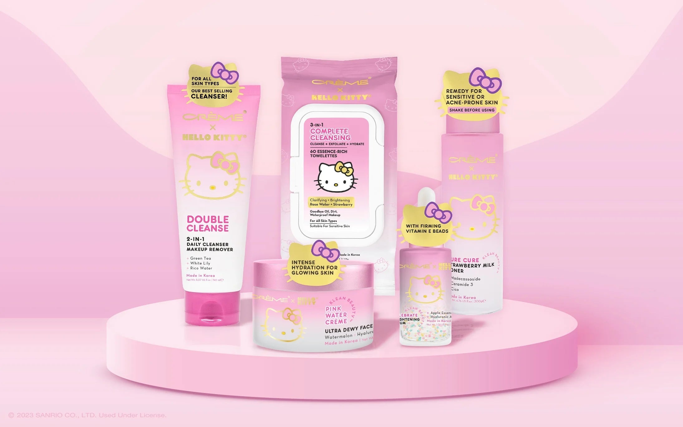 , Hello Kitty Pure Cure Strawberry Milk Toner, Klean Beauty™, 6.76 Fl. Oz. by Korean Skin Care