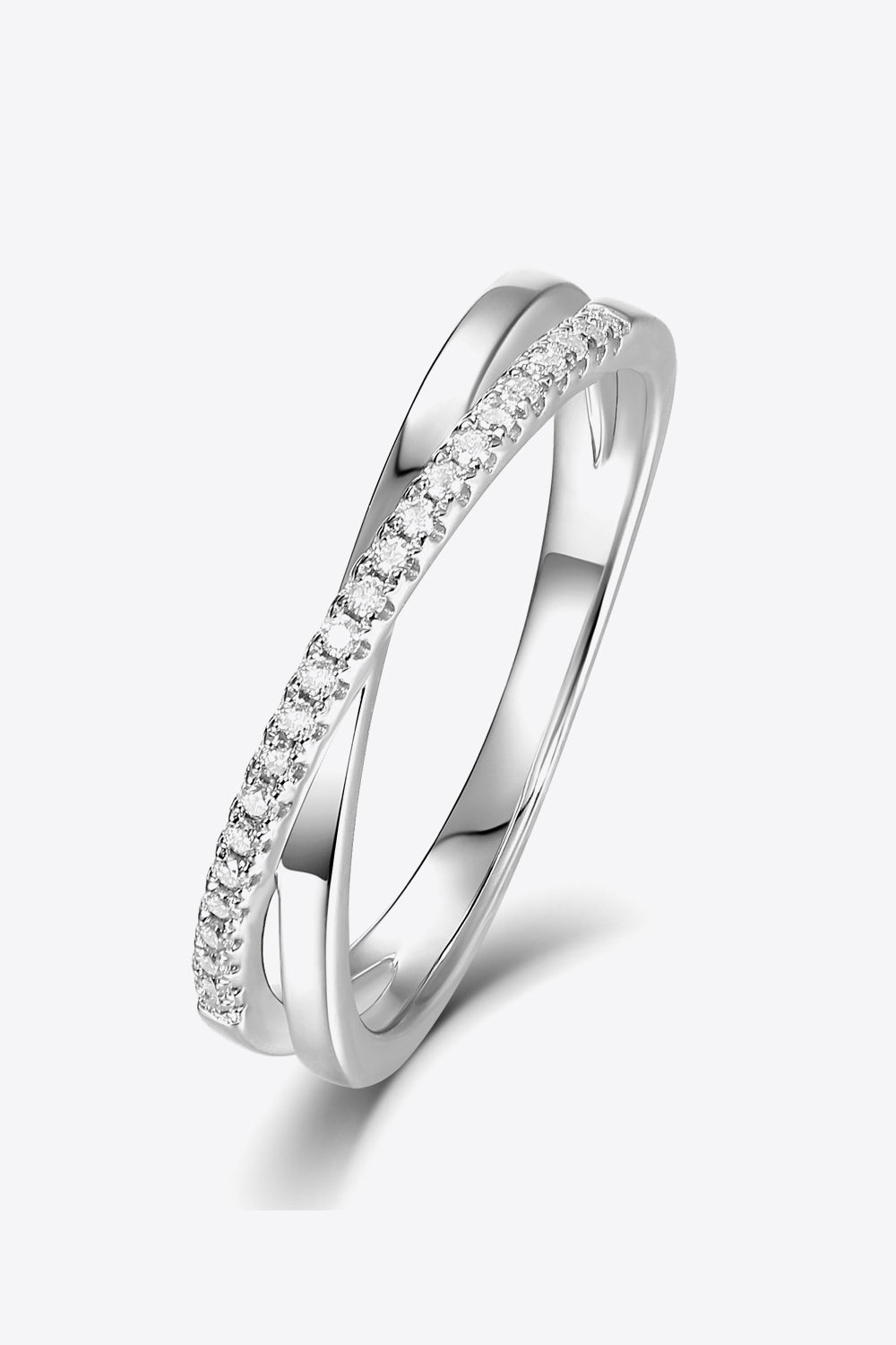 Platinum Over Pure Sterling Silver Crisscross Sparkala™ Ring by Sparkala