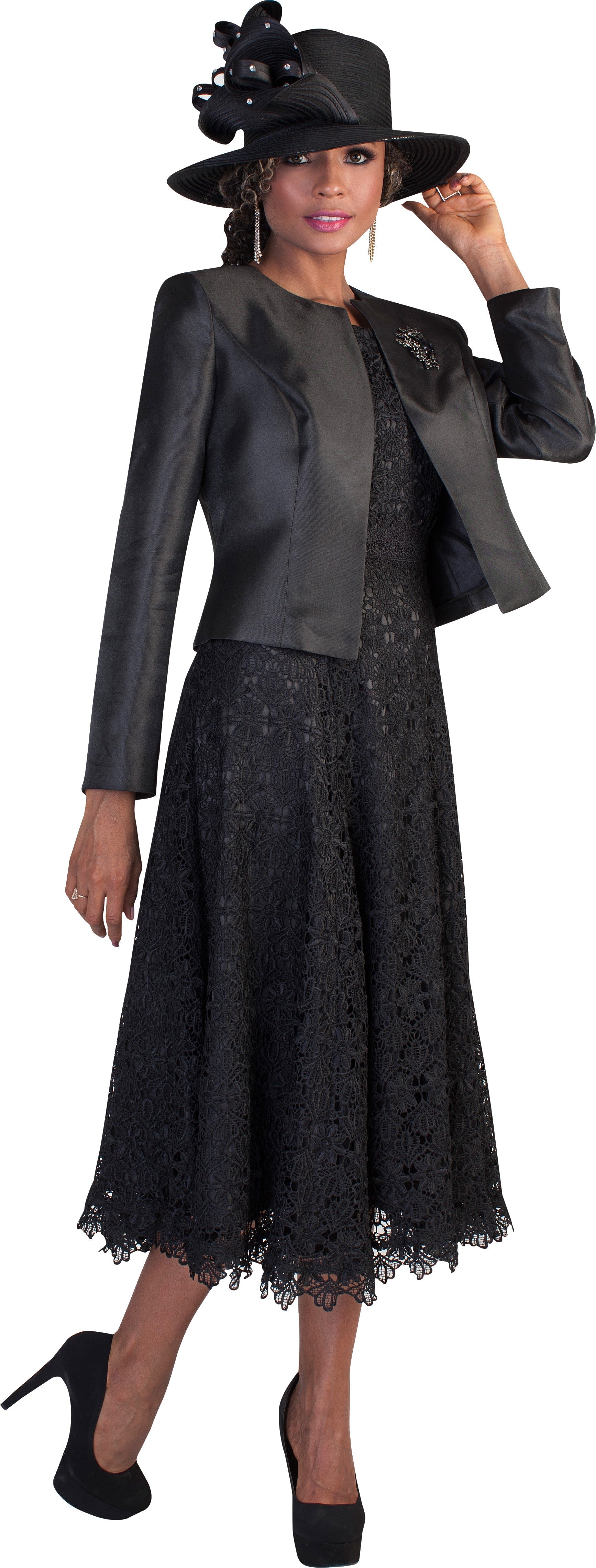 Lace Church Dress with Satin Jacket Set- 4529 by Tally Taylor