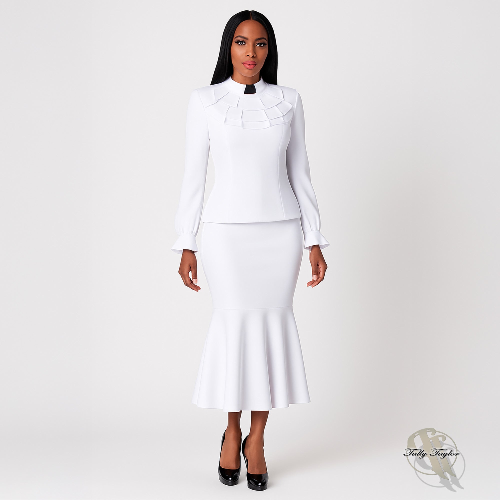 Divine Elegance Two-Piece Ruffle Church Set- 4601 by Tally Taylor