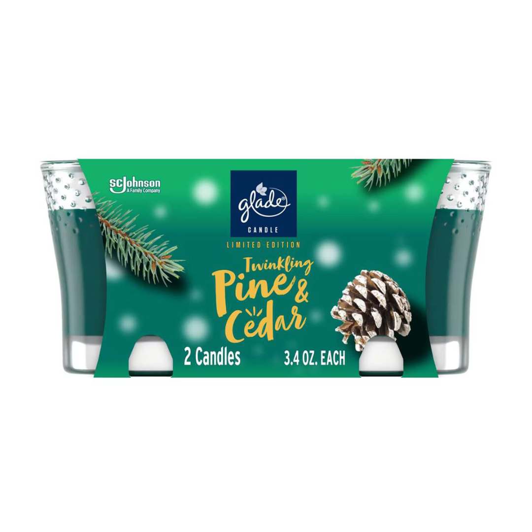 Glade Twinkling Pine & Cedar Candle 2-Pack (3.4oz each) by Farmacias Savia