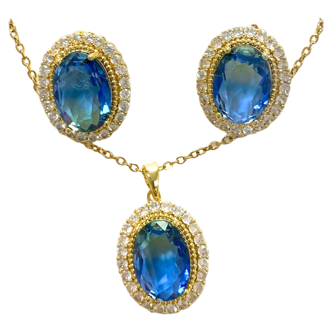 Floral & Gemstone Necklace and Earrings Set – Multiple Styles by Farmacias Savia