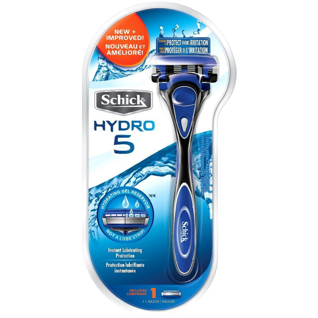 Schick Hydro 5 Razor for Men Hydrating Gel Reservoir (1 Handle) by Farmacias Savia