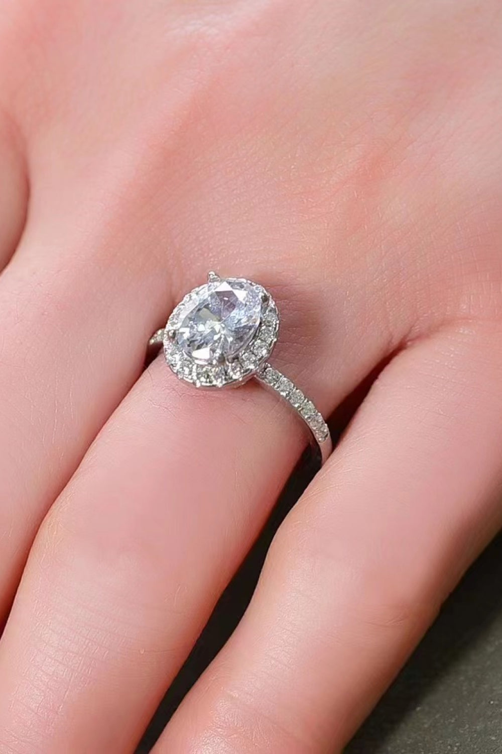 2 Carat Oval-Cut Sparkala™ Ring (Platinum Over Pure Sterling Silver) by Sparkala