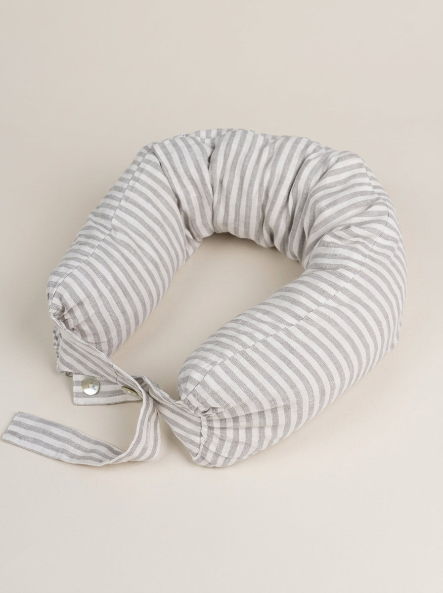 Linen Adjustable Neck Support Travel Pillow by LINTICO