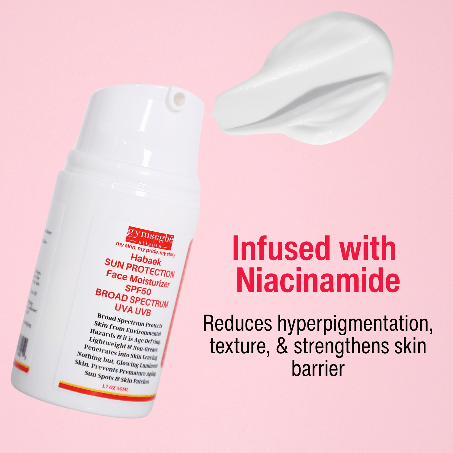Habaek Sun Protection Face Moisturizer SPF50 | Peptides | Niacinamide by gymsegbë