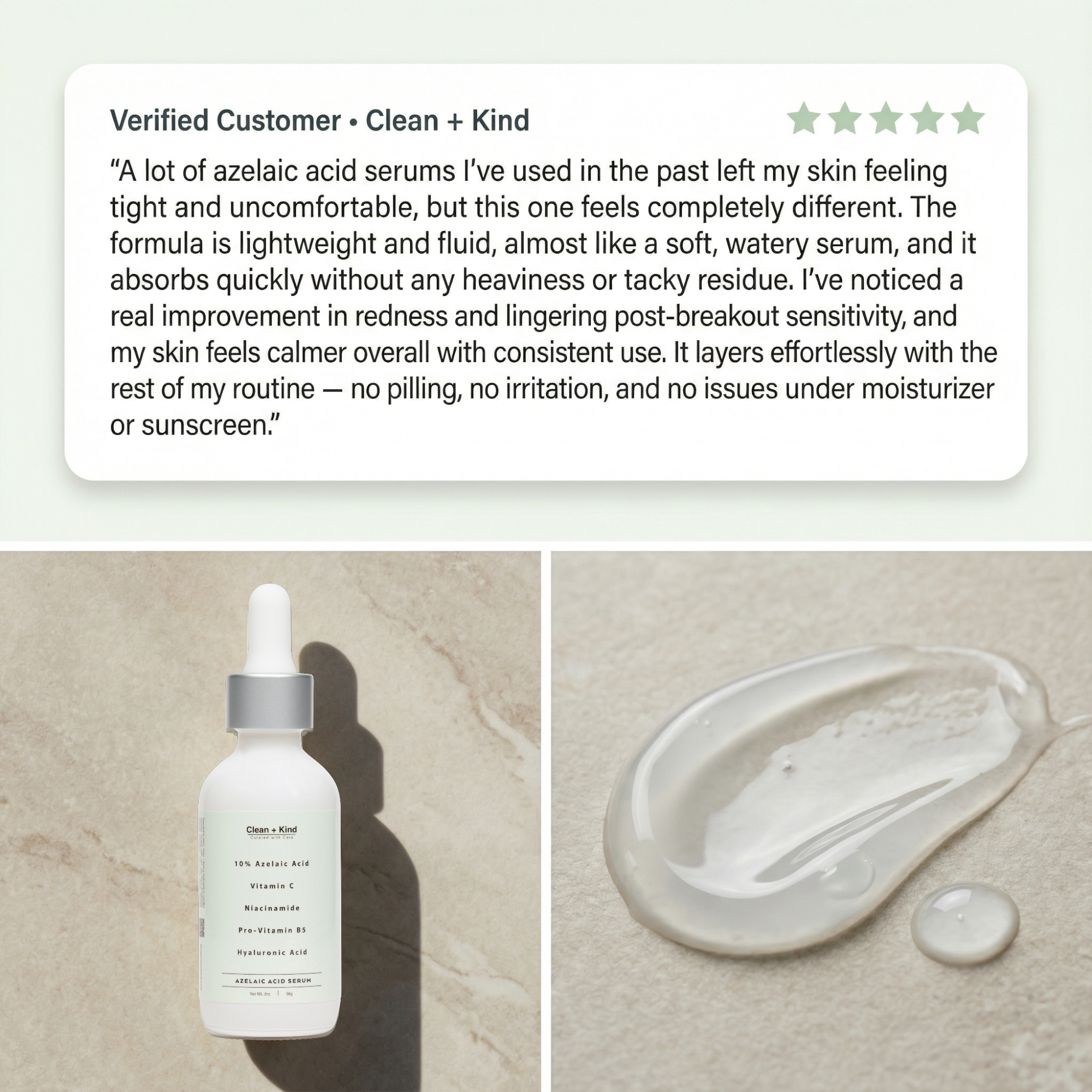 Azelaic Face Serum by Clean + Kind