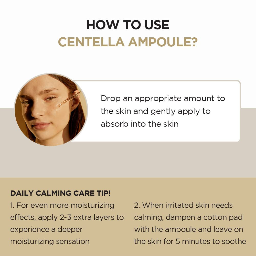Madagascar Centella Asiatica Ampoule Facial Serum 1.85 Fl.Oz, 55Ml, Soothes Acne Prone and Sensitive Skin by Korean Skin Care