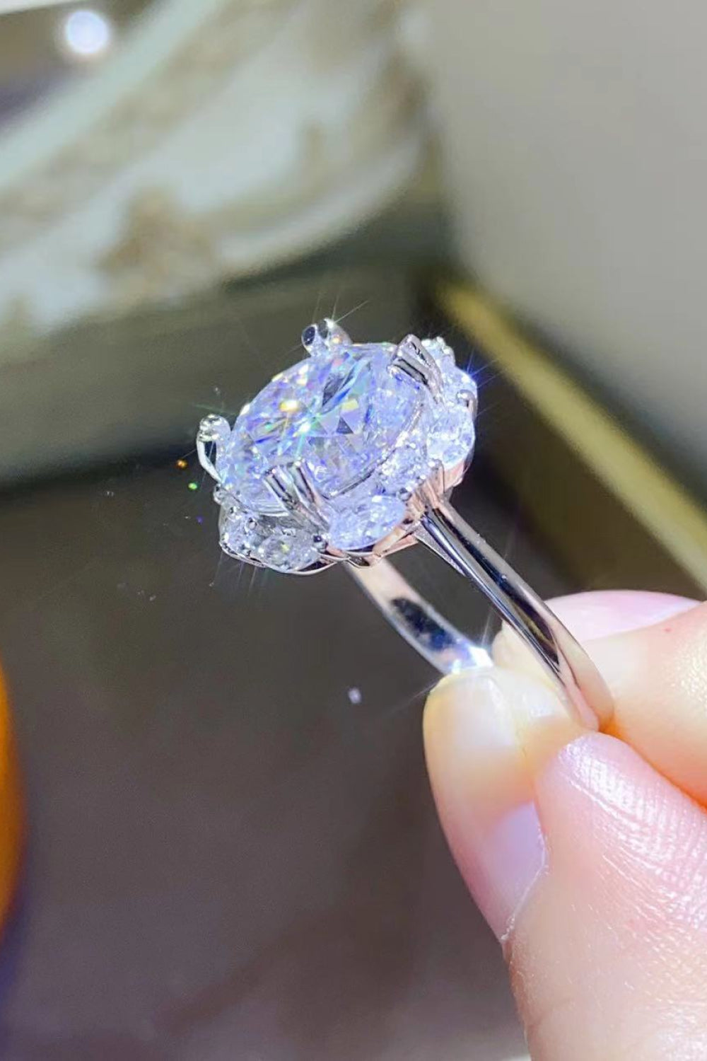 5 Carat Brilliant Round Cut Sparkala™ Platinum Over Pure Sterling Silver Ring by Sparkala