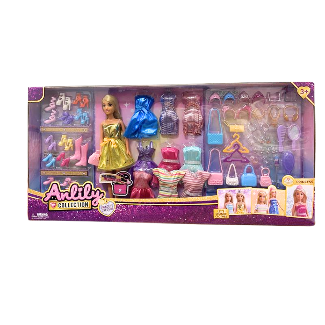 Anlily Princess Royal Bedroom Playset with Doll & Canopy Bed by Farmacias Savia