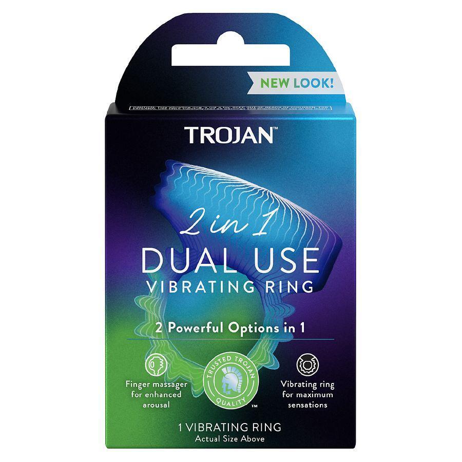 Trojan Vibrations 2-in-1 Vibrating Ring & Finger Massager by Pasteur Pharmacy