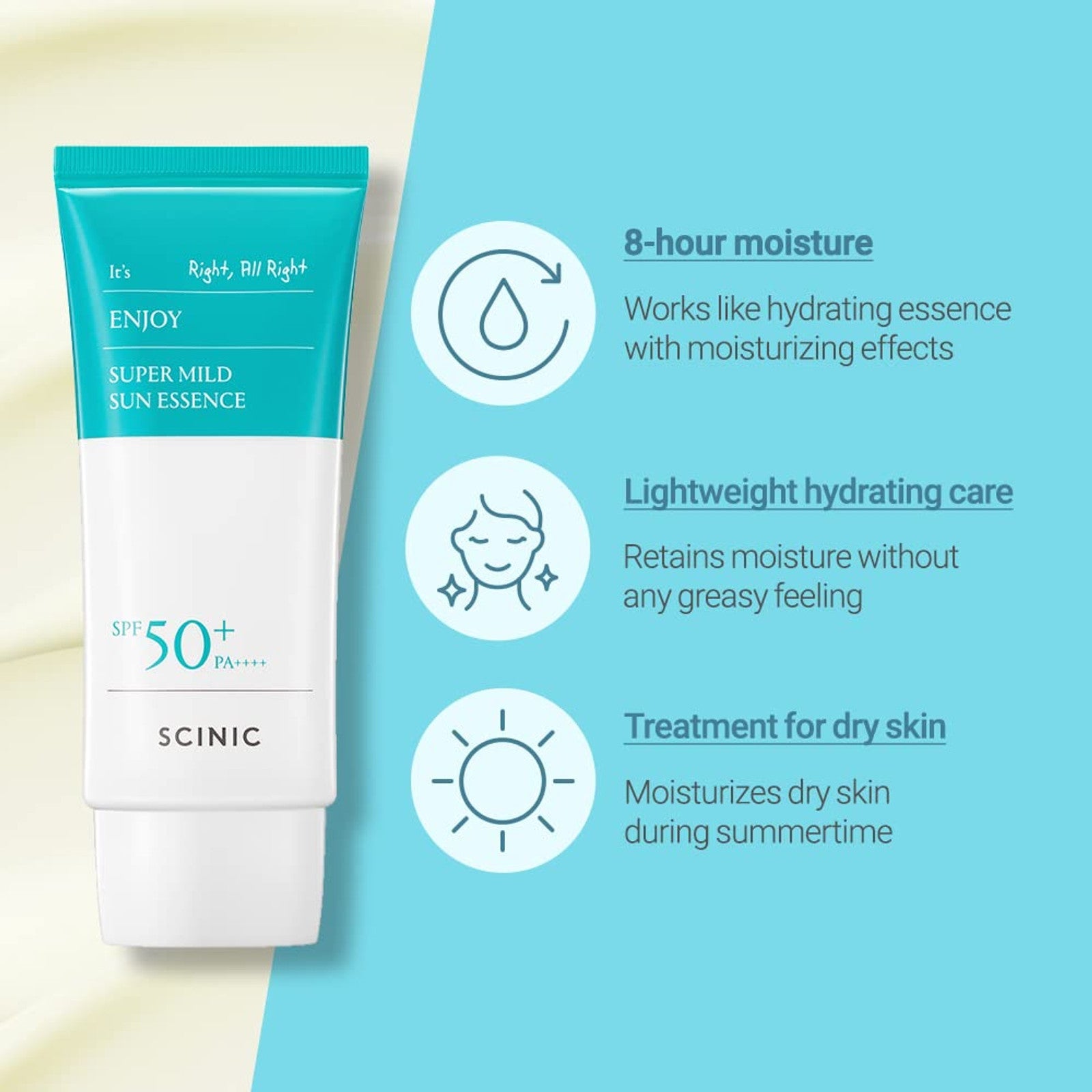SCINIC Enjoy Super Mild Sun Essence SPF 50+ PA++++ by AsiaBeautyMall