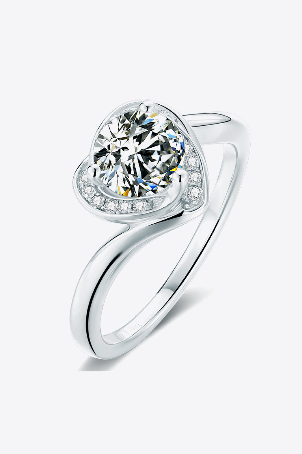 1 Carat Sparkala™ Platinum Over Pure Sterling Silver Heart Ring by Sparkala