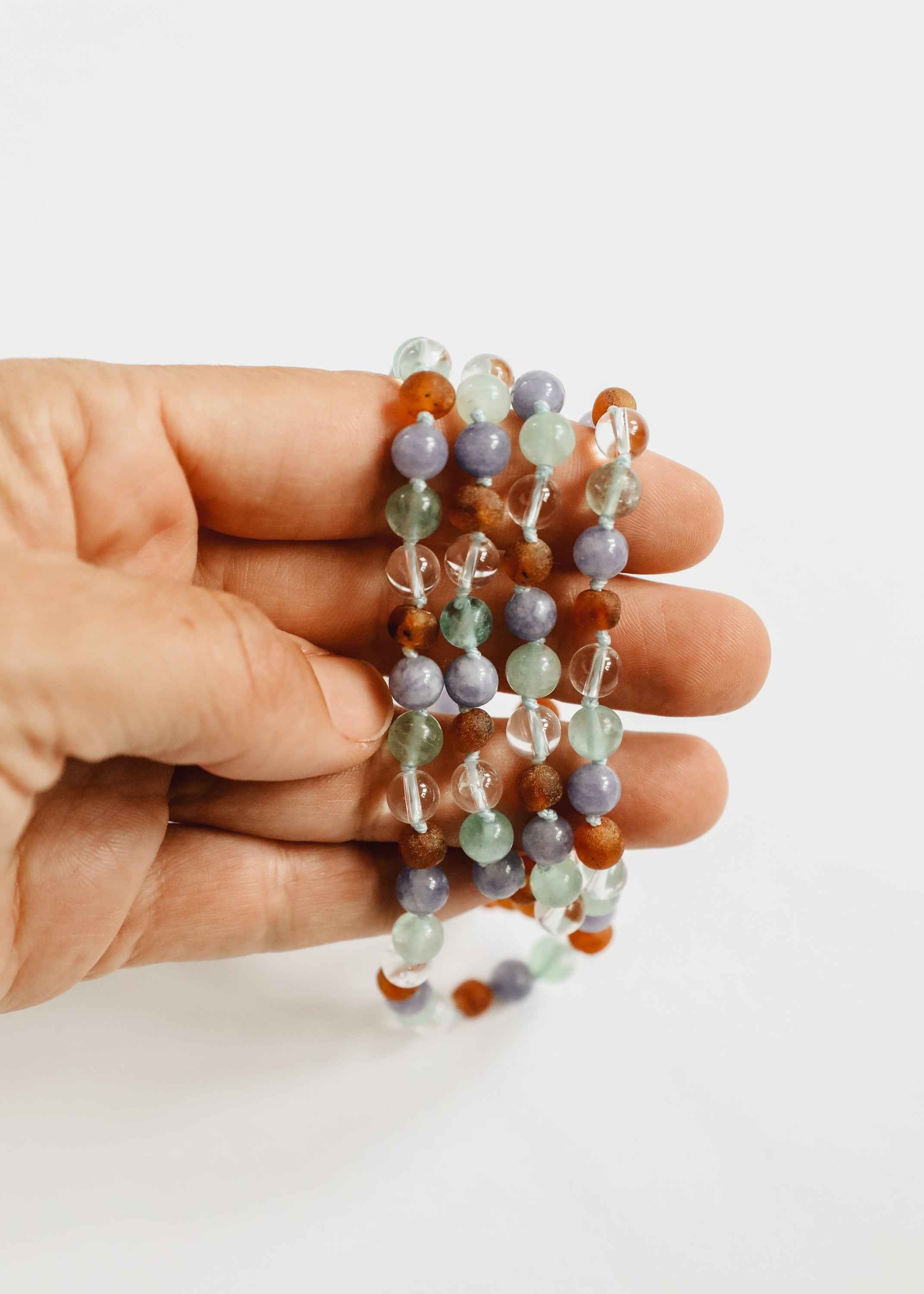Baltic Sea Amber + Natural Gemstone || Anklet or Bracelet by CanyonLeaf