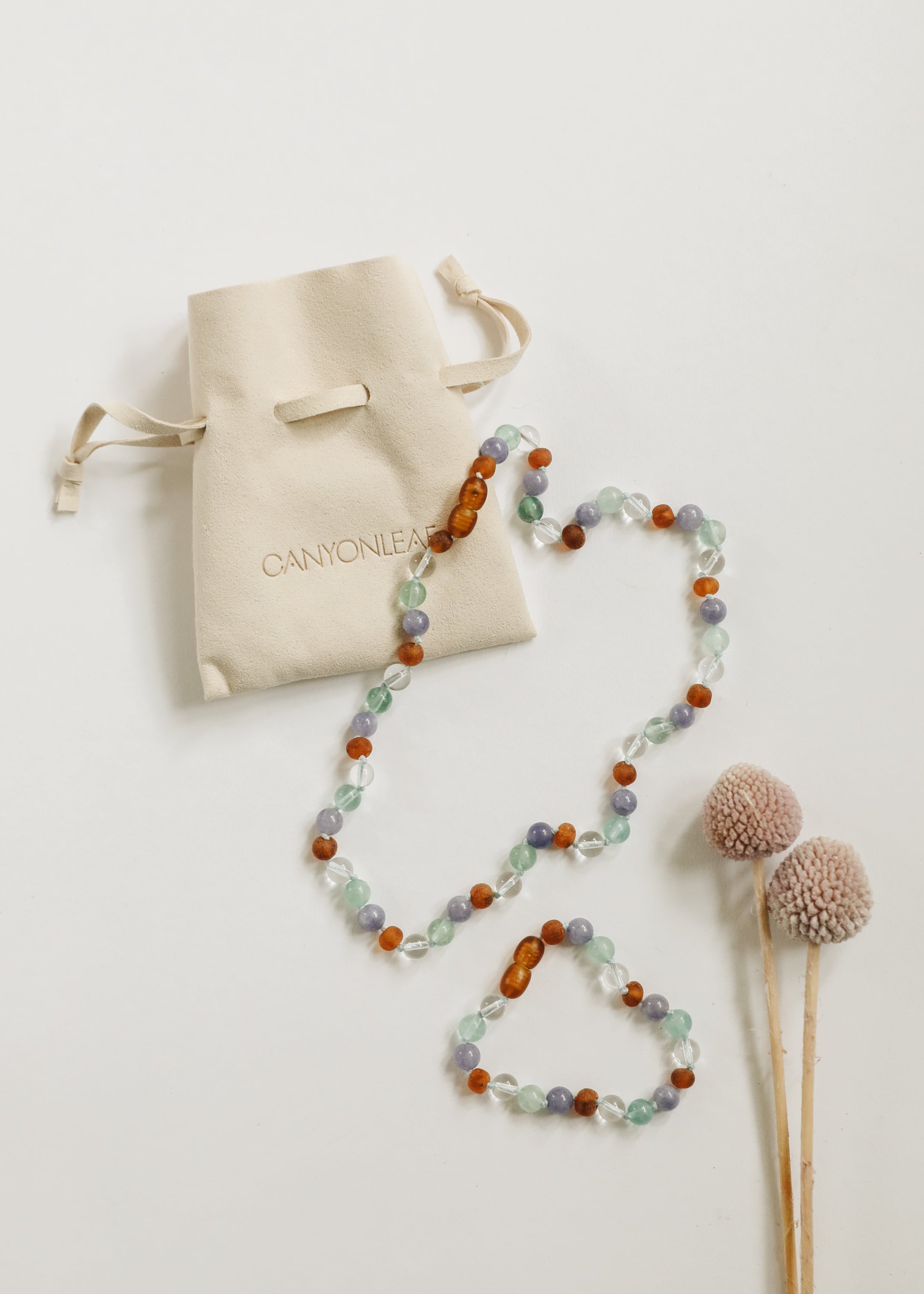 Baltic Sea Amber + Natural Gemstone || Anklet or Bracelet by CanyonLeaf