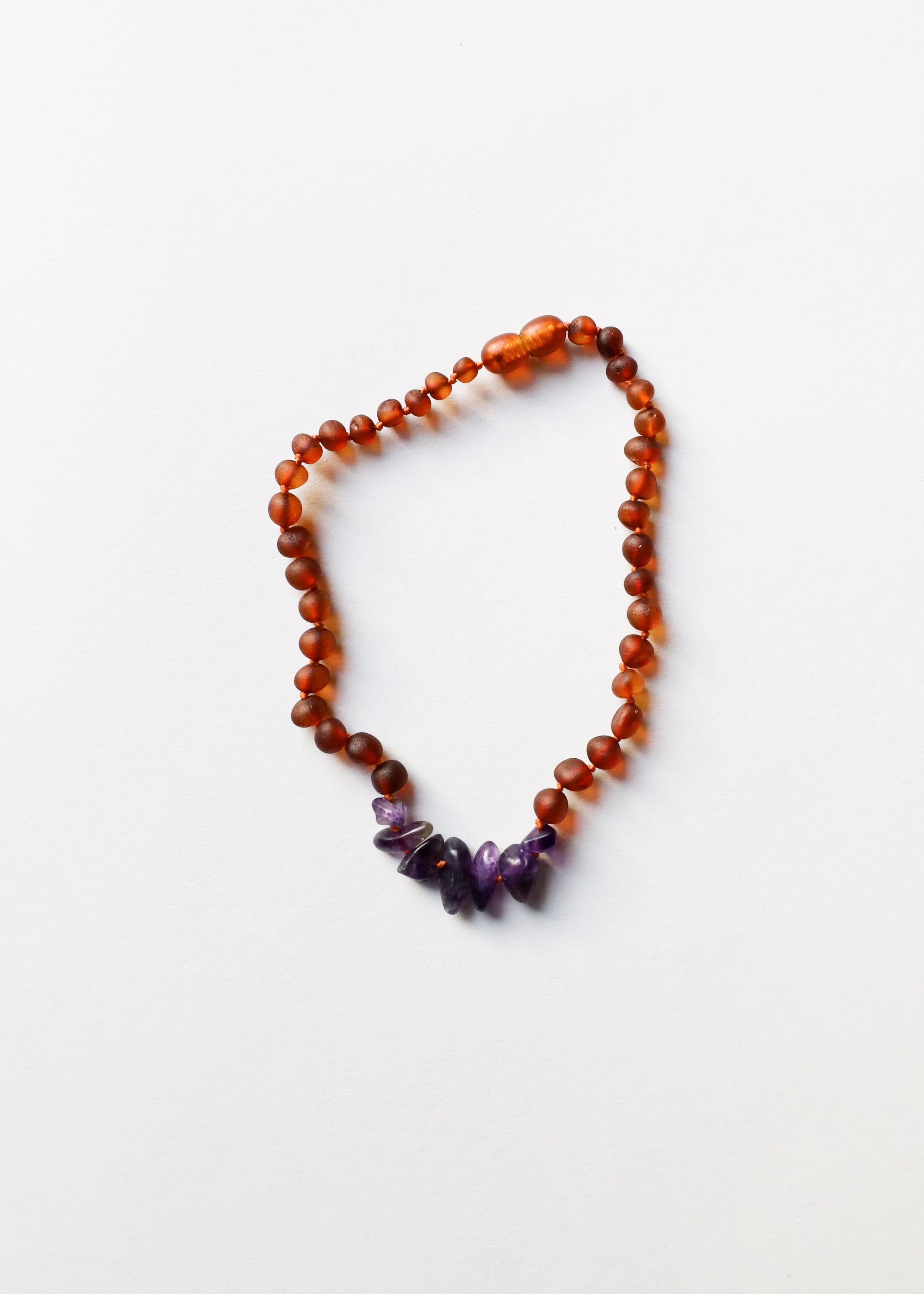 Raw Cognac Baltic Amber + Raw Amethyst || Necklace Set by CanyonLeaf