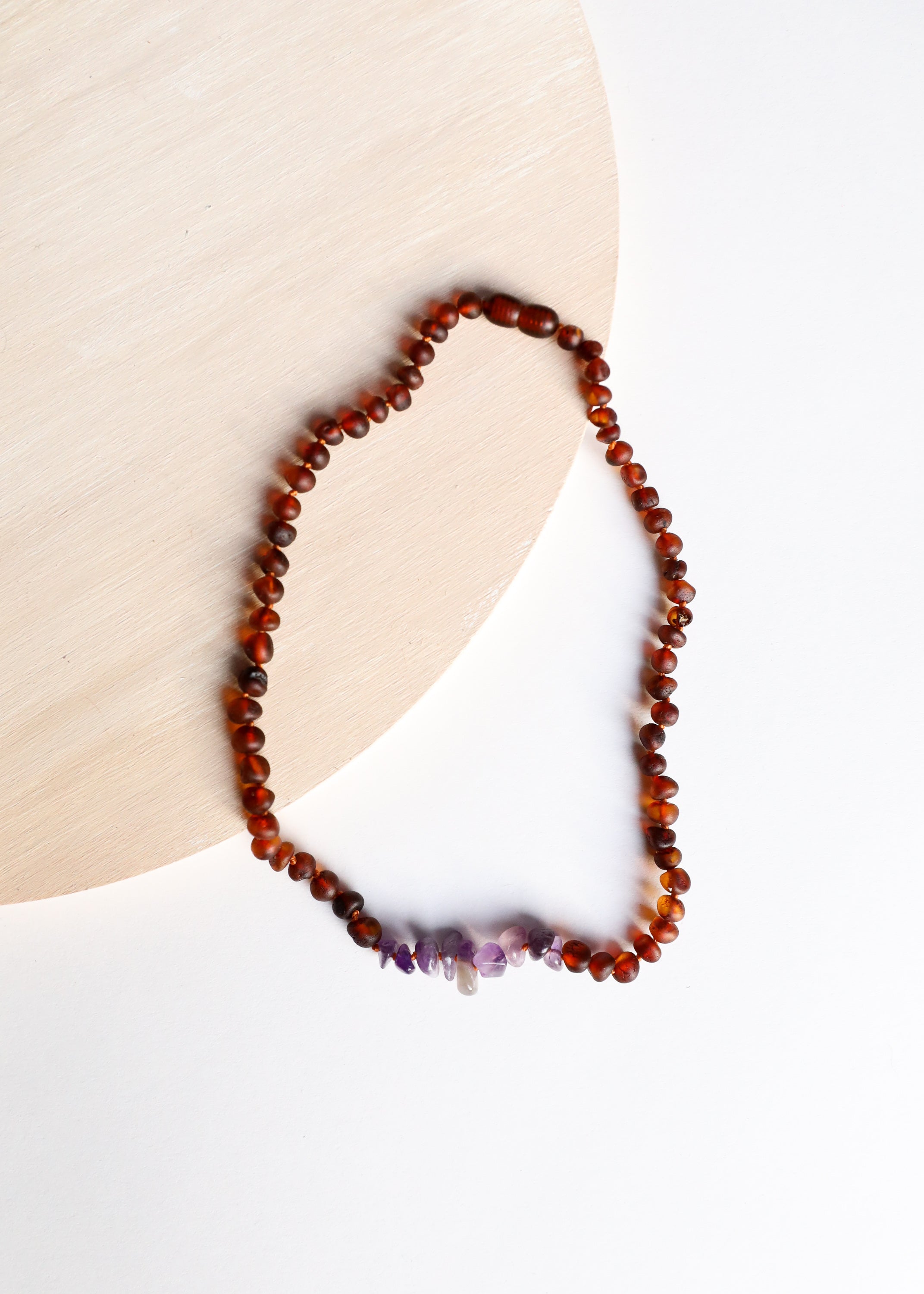 Raw Cognac Baltic Amber + Raw Amethyst || Necklace by CanyonLeaf